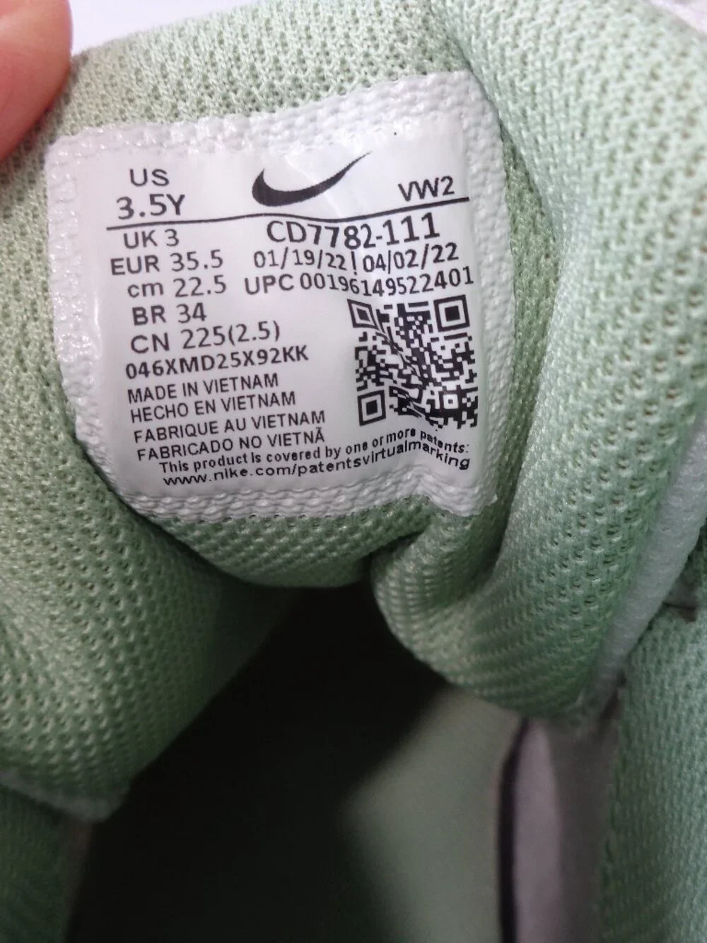 Nike Court Borough Mid 2 (GS) White Pink Green Glaze CD7782-111 Youths Size 3.5Y